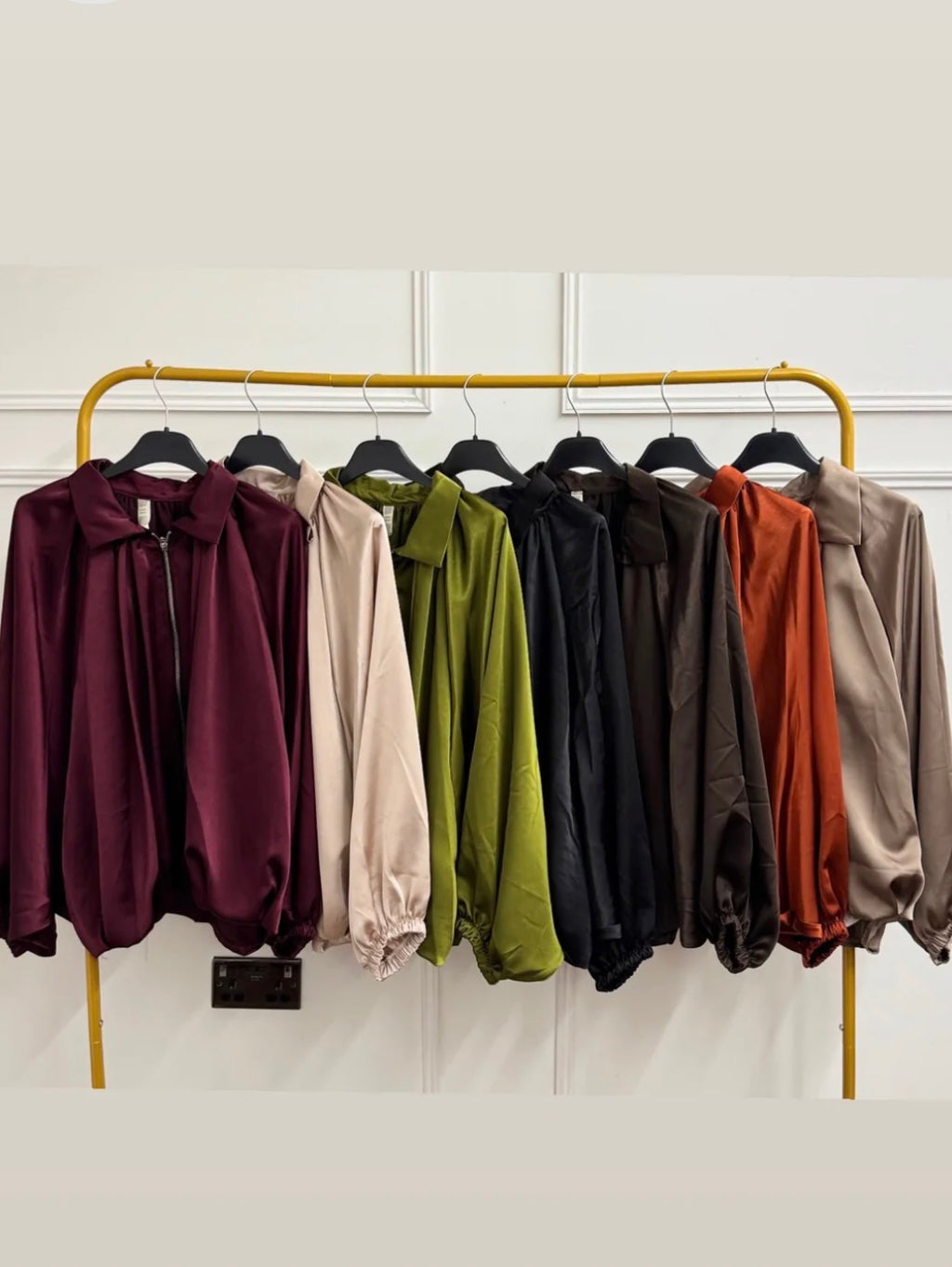 Milan Satin Feel Puff Hem Bomber Jacket