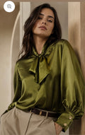 Zara Satin Bow Blouse